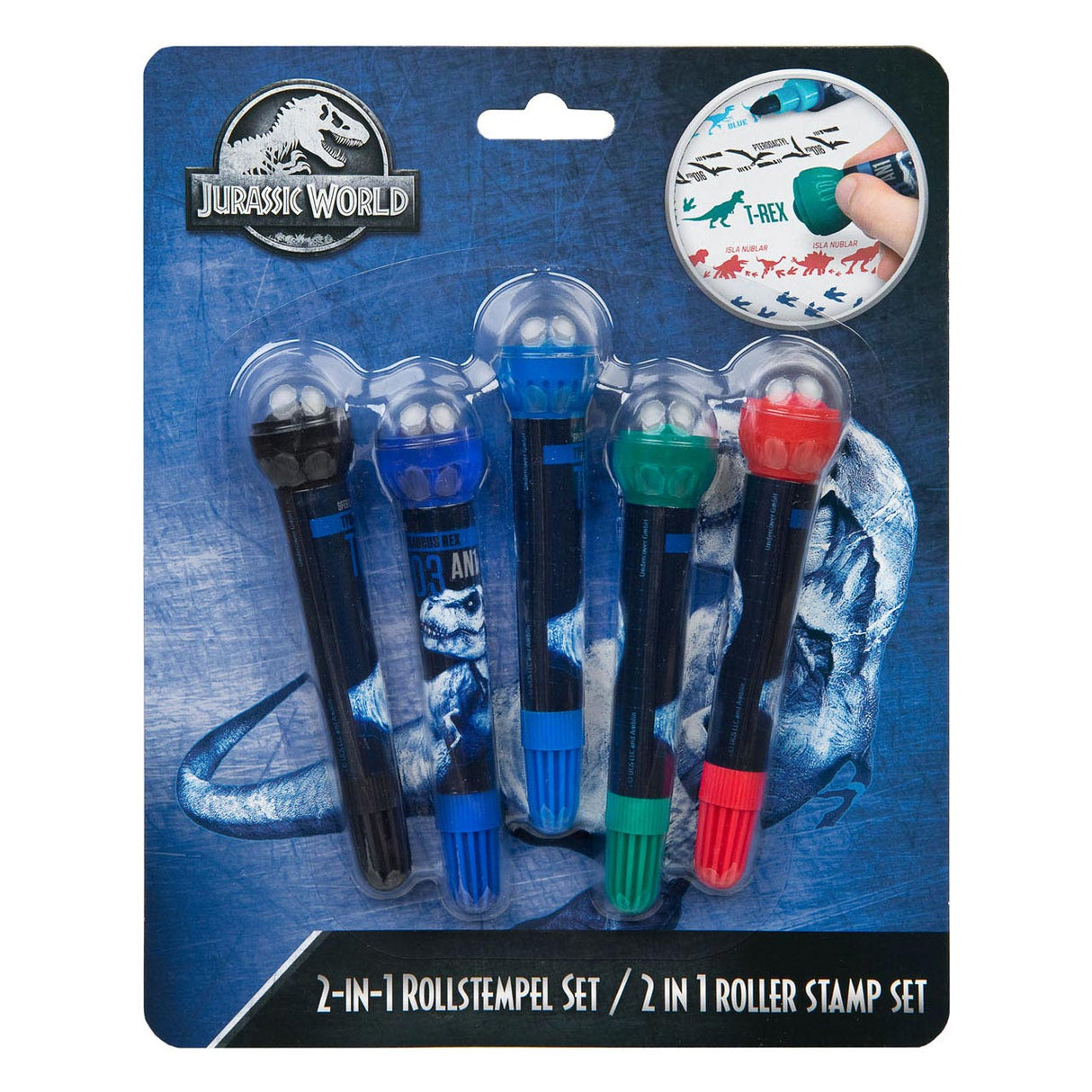 Podkriv Jurassic World Roll Stampstifts, 5st.