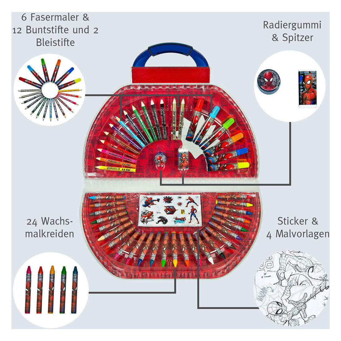 Spiderman Color Suitcase, 51dlg.