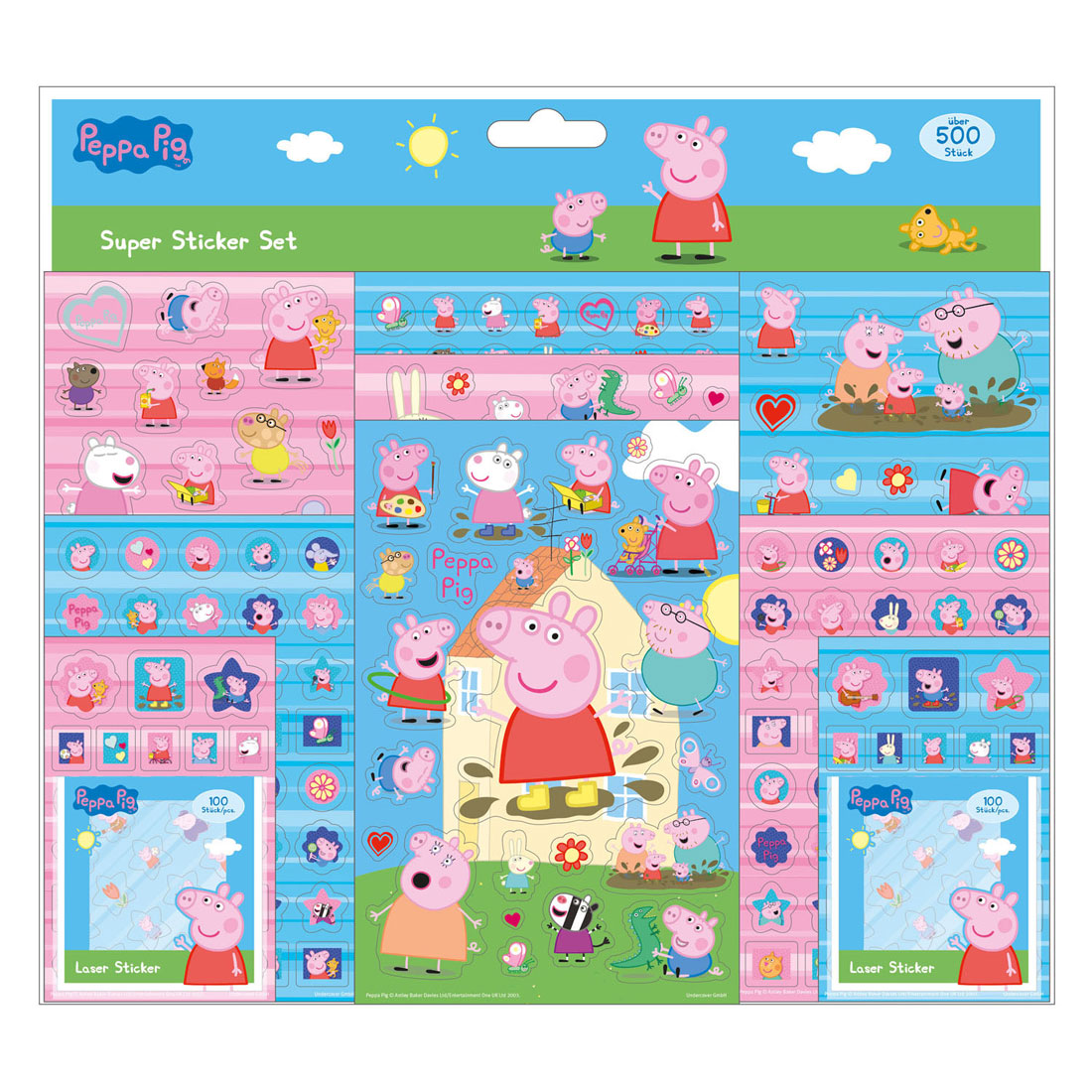 Undercover super stickerset peppa pig, 500dlg.