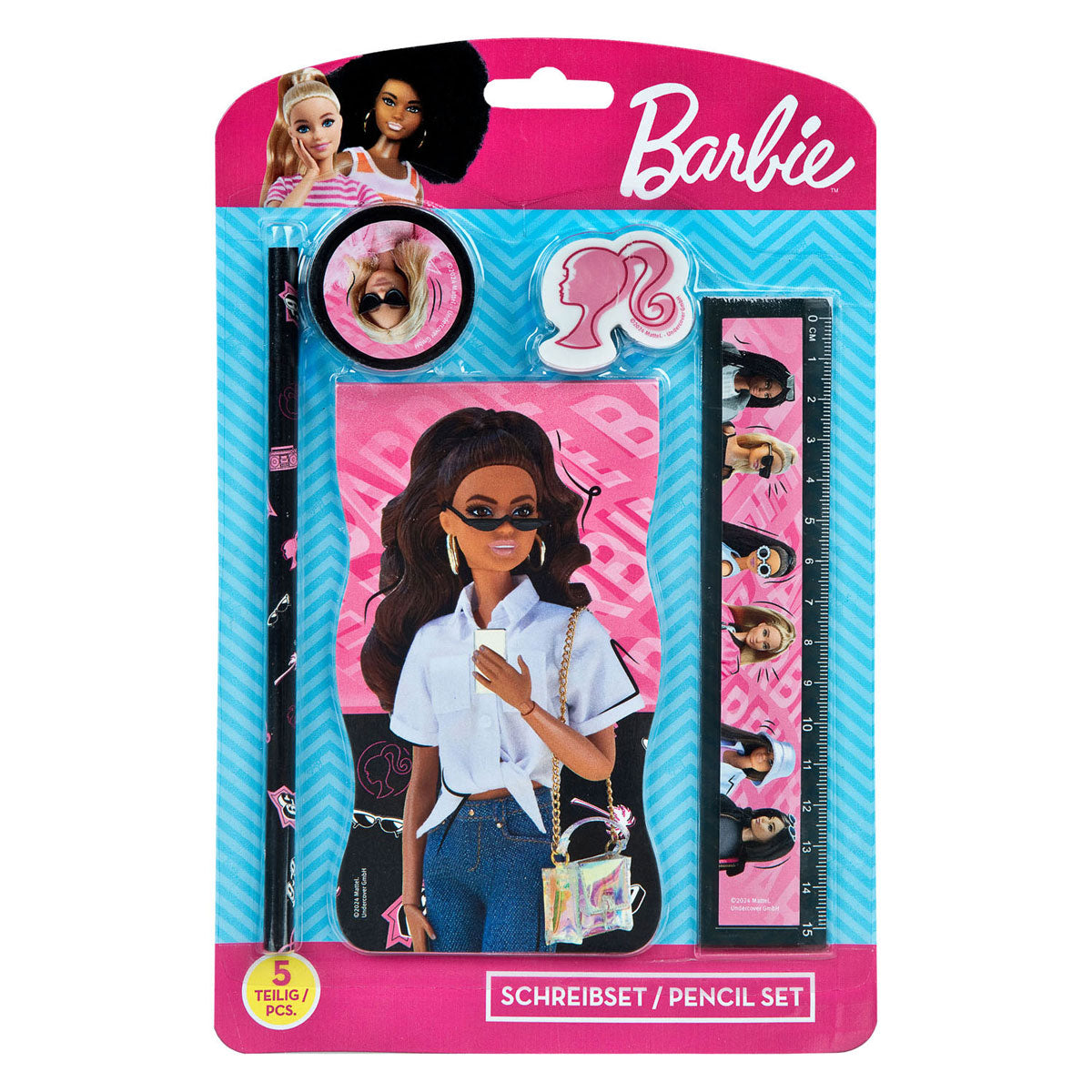 Undercover schrijfset barbie, 5dlg.