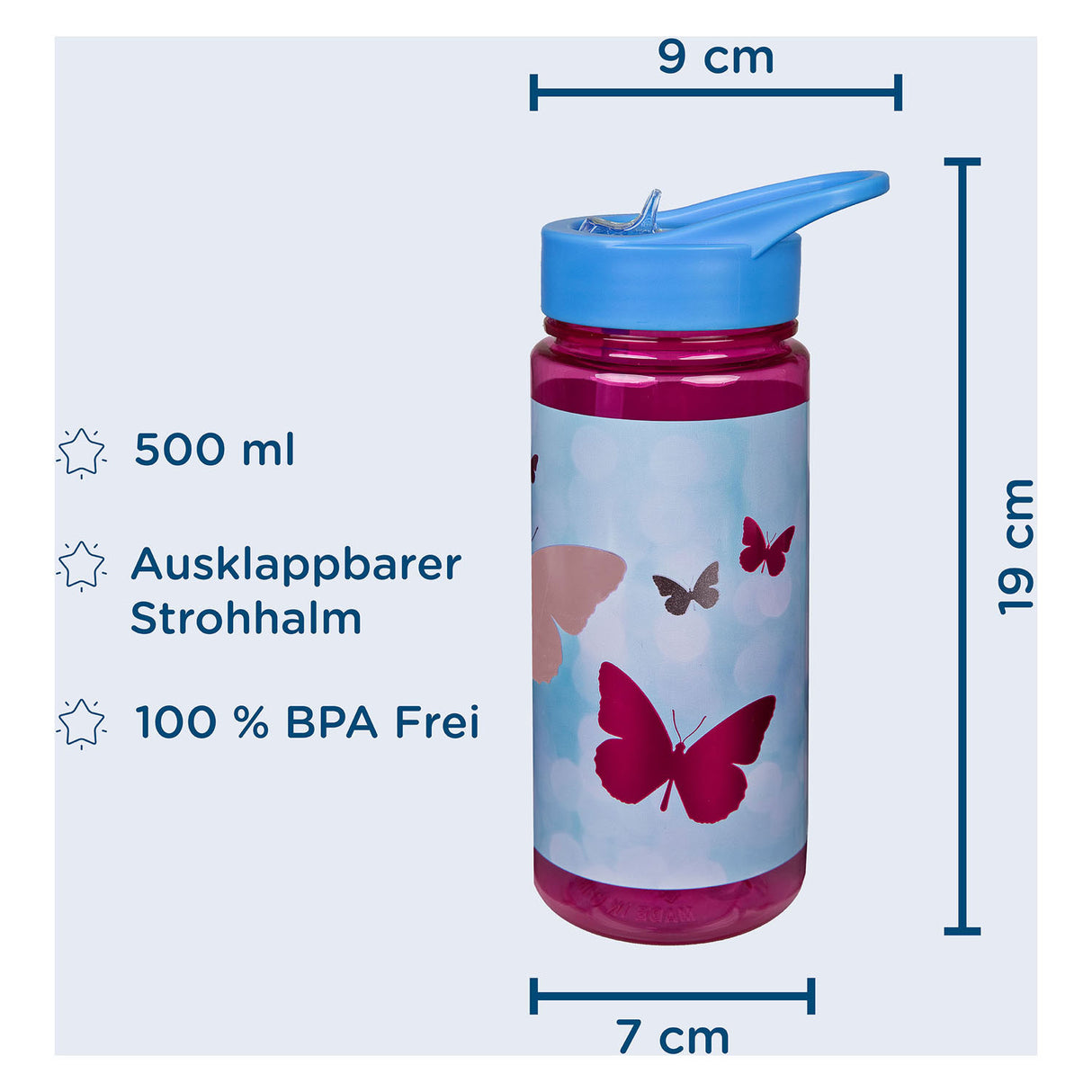 Undercover aero drinking bottle butterflies, 500ml