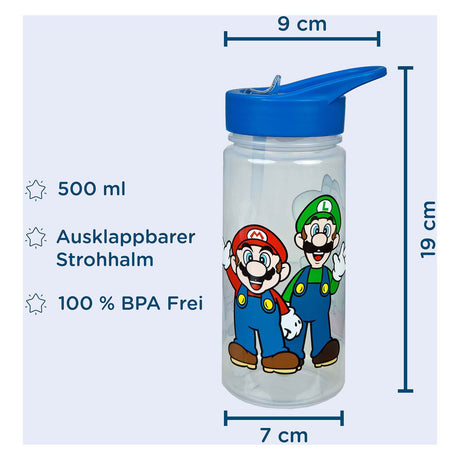 Super mario drinkfles voor kinderen - kleurrijke waterfles 500ml.