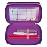 Undercover etui unicorn academy paars - 3 vakken gevuld schoolset.