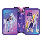 Undercover etui unicorn academy paars - 3 vakken gevuld schoolset.
