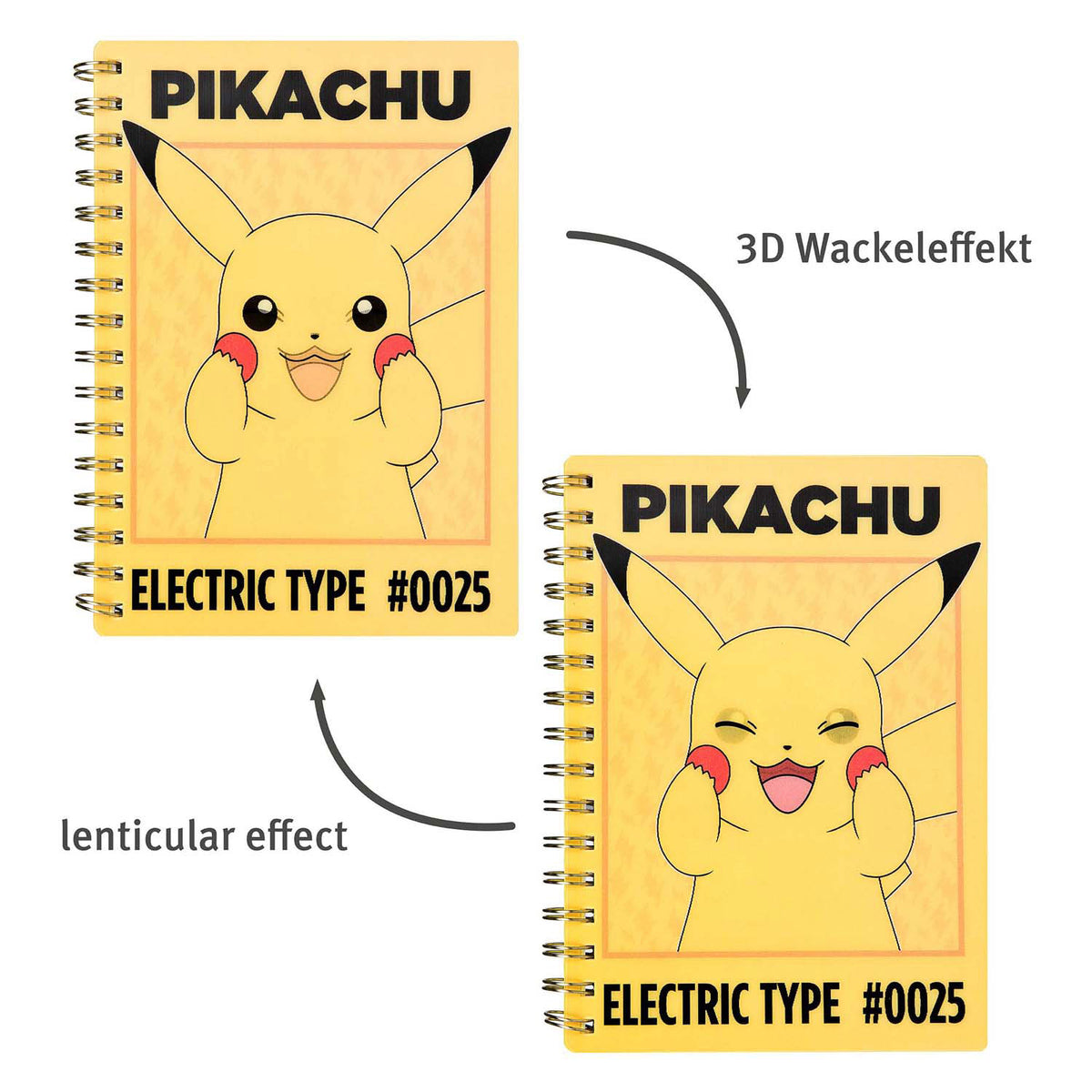 Undercover notitieboek pokémon pikachu 3d effect - school en creatief.
