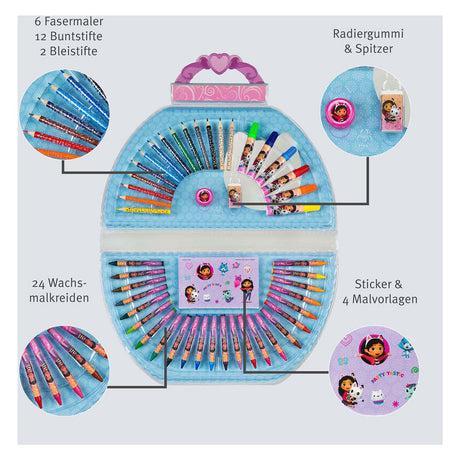 Van der meulen undercover kleurkoffer gabby's poppenhuis - creatieve set voor kinderen.