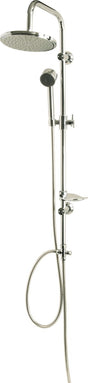 Differnz proline doucheset - stortdouche en losse handdouche - chroom design - waterbesparend met filtertje - easy clean antikalkrubbers - anti-twist - diameter 20 cm - hoogte 97 cm