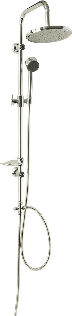 Differnz proline doucheset - stortdouche en losse handdouche - chroom design - waterbesparend met filtertje - easy clean antikalkrubbers - anti-twist - diameter 20 cm - hoogte 97 cm