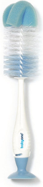 Babyono baby ono wit blauw flessenborstel met spons zuignap 728 01