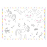 Folat bv inkleurbare placemats unicorns rainbows, 6st.