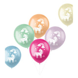 Palloncini di lattice Unicorns Rainbows, 6st.