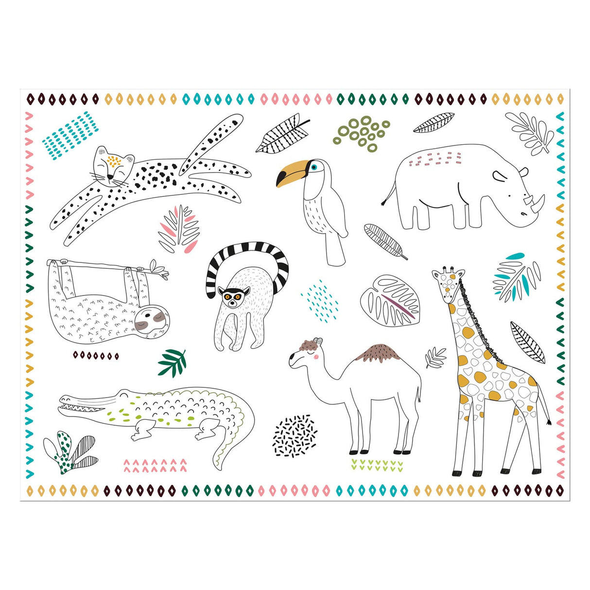 FOLAT BV Coloring Placemats Wild Animals 6st.