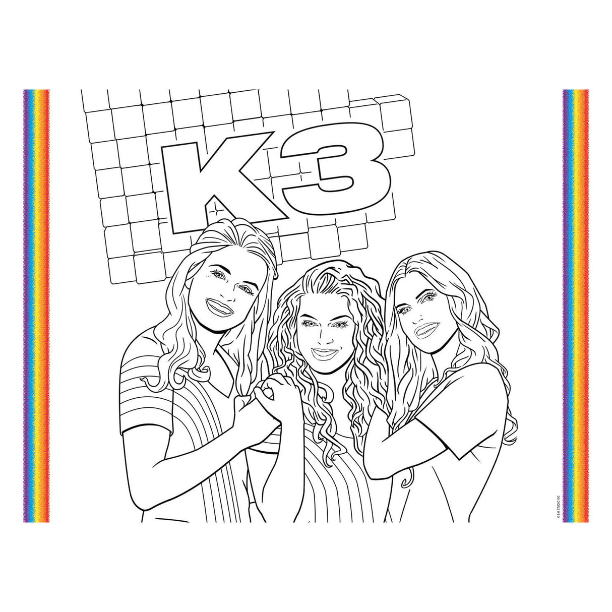 K3 Placemats Coloring Pages, 6st.