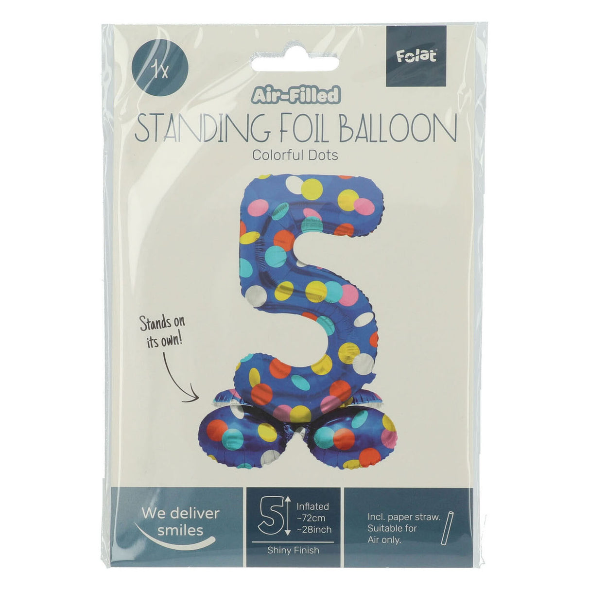 Stående folie ballong fargerike prikker Figur 5 - 72cm