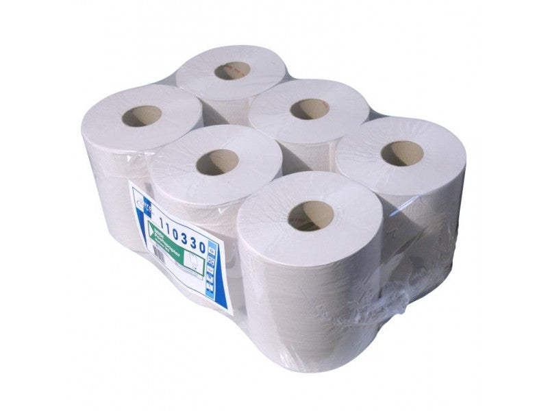 Euro cleaning paper natural white midirollen 300 meters x 20 cm (6 pieces)