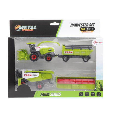 Toi-toys landbouwmachines met aanhanger - 2 stuks (28097a)