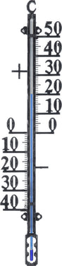 Nature - profielthermometer - voor binnen en buiten - metaal - zwart