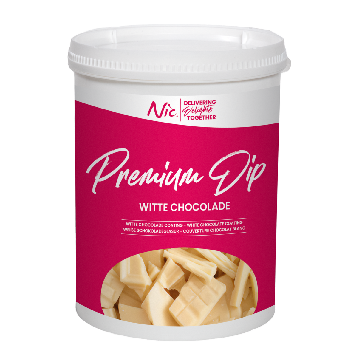Nic premium dip witte chocolade (1,2kg)