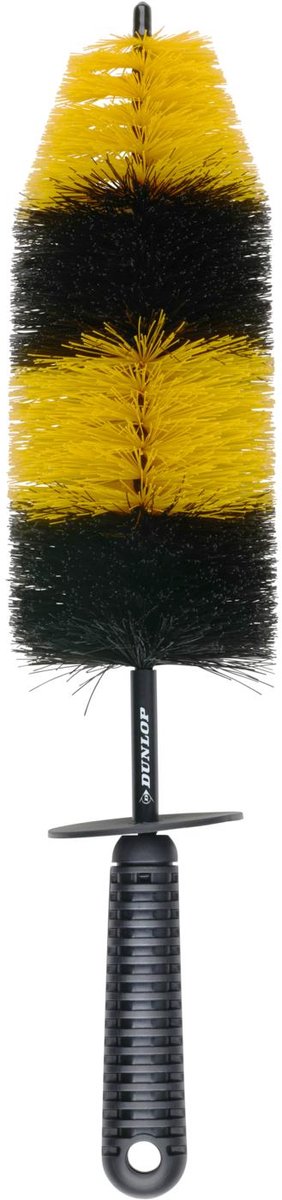 Dunlop velgenborstel 46 x 9,5 cm - randborstel voor velgen en autowielen - zwart en geel