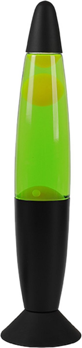 I-total lavalamp - groene lava - zwarte basis - led verlichting - sfeerverlichting voor volwassenen en kinderen - nieuwe wintercollectie 2023 - 23w - 35 x 8.5cm