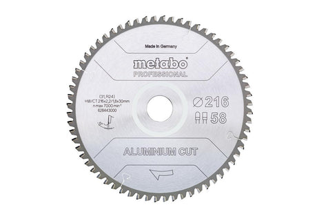 Metabo rondzaag fz tz 216x30x58z aluminium cut professional