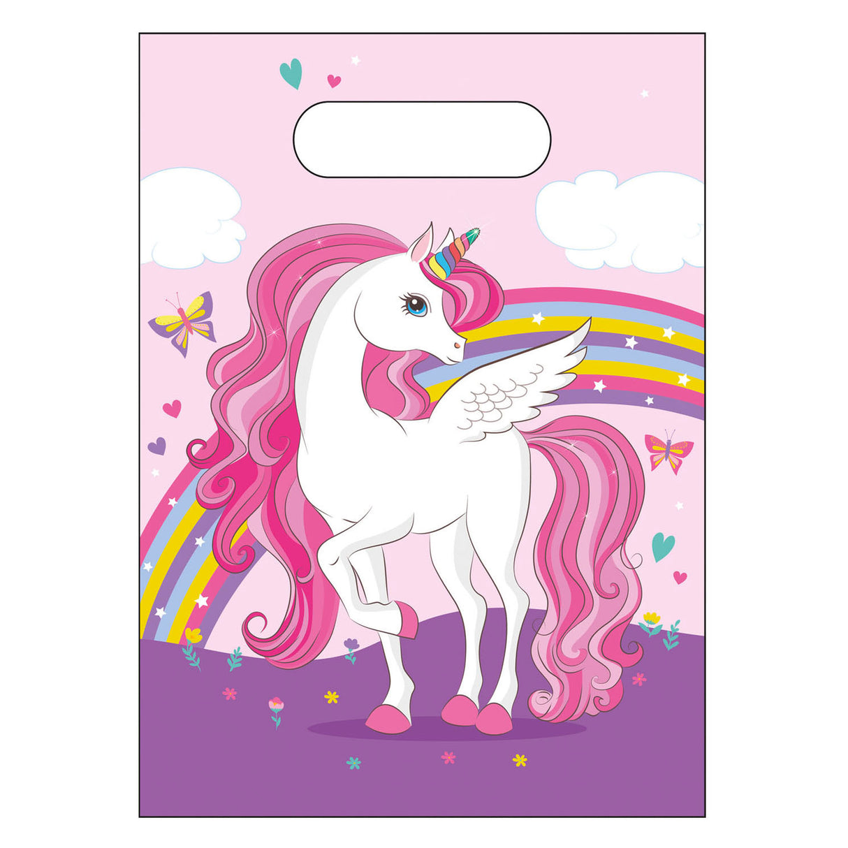 Globos Partei Taschen Unicorn Reebou Faarwen, 6st.