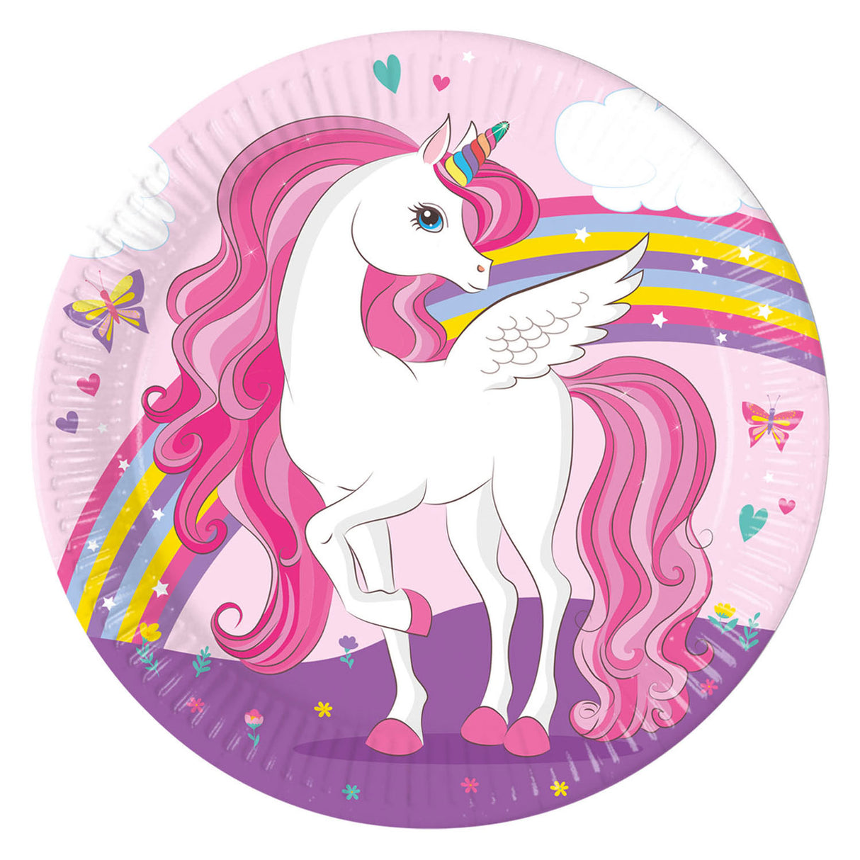 Papírové desky Globos FSC Unicorn Rainbow Colors, 8st.