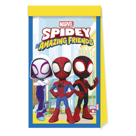 Globos papieren feestzakjes fsc spidey, 4st.
