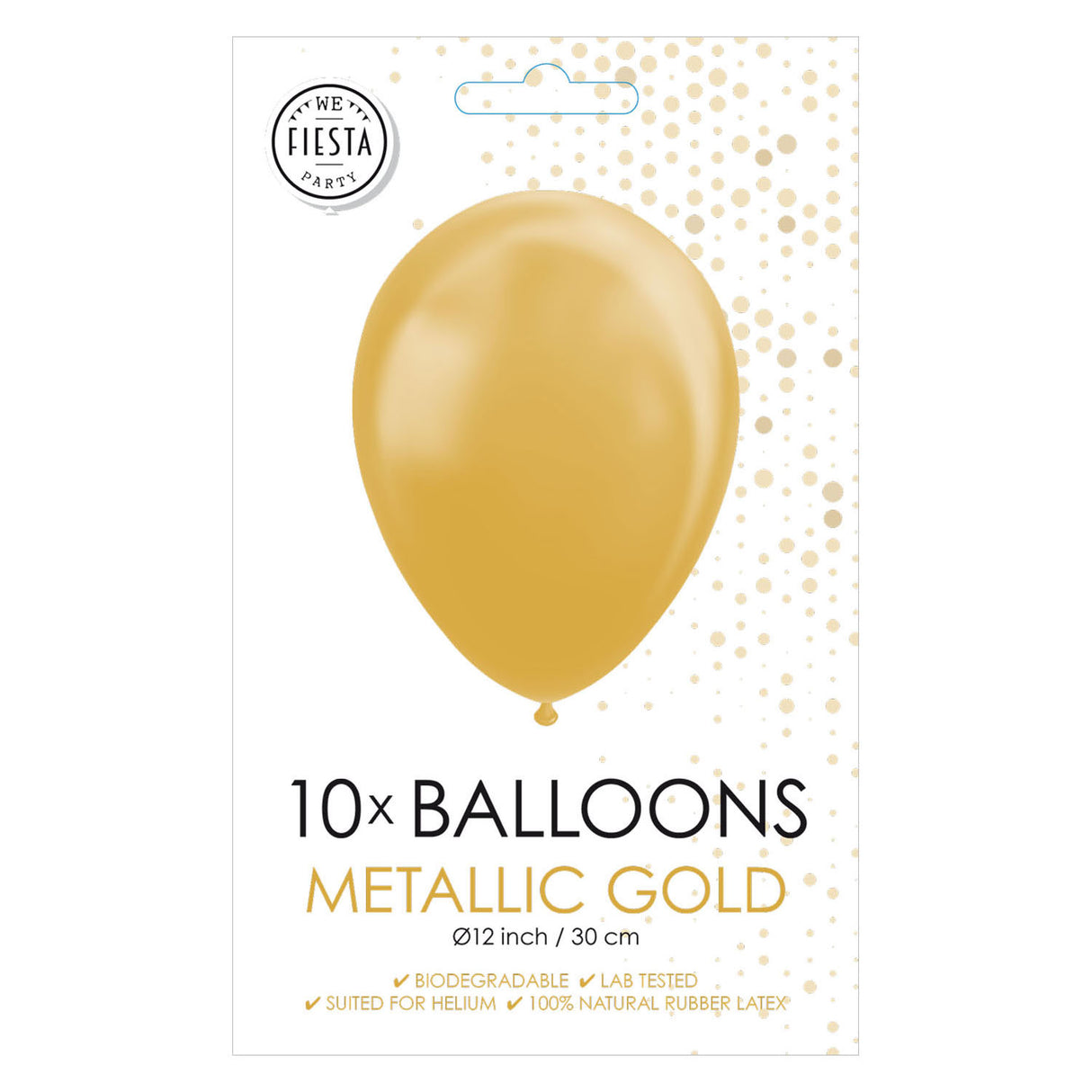 Globos Balloons Metallic Gold 30 cm, 10st.