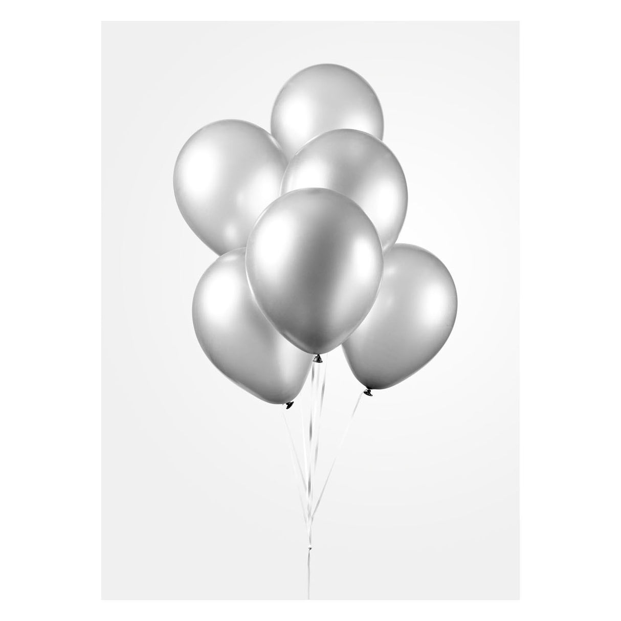 Globos Balloons Metallic Silver 30cm, 10st.