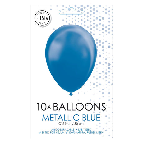 Globos Balloons Metallic Blue 30 cm, 10st.