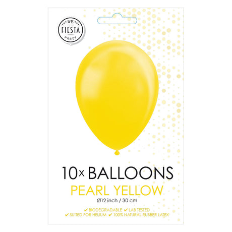 Globosballons Metallic Yellow 30 cm, 10st.