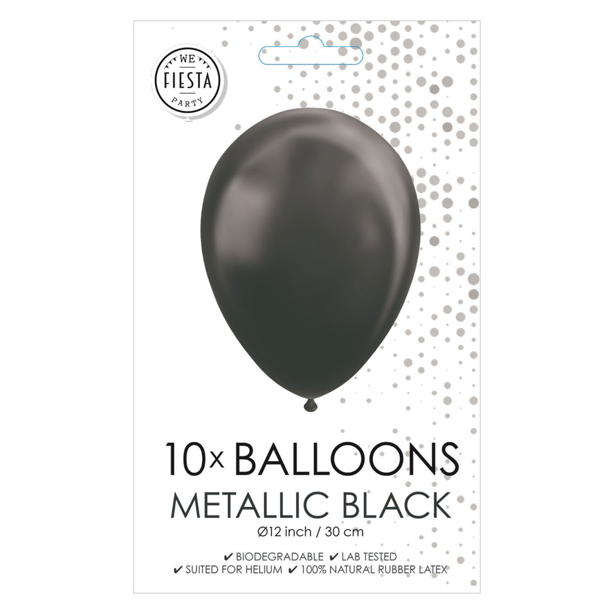 Globos Balloons Metallic Black 30 cm, 10st.