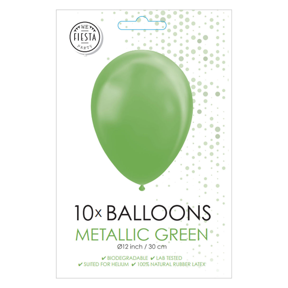 Globos Balloons Metallic Green 30cm, 10e.