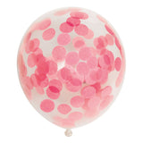 Globos confetti balloons paper confetti baby pink 30 cm, 6st.