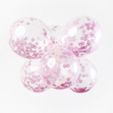 Globos confetti balloons paper confetti baby pink 30 cm, 6st.