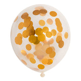 Globos Confetti Balloons Paper Confetti Metallic Gold 30 cm, 6st.