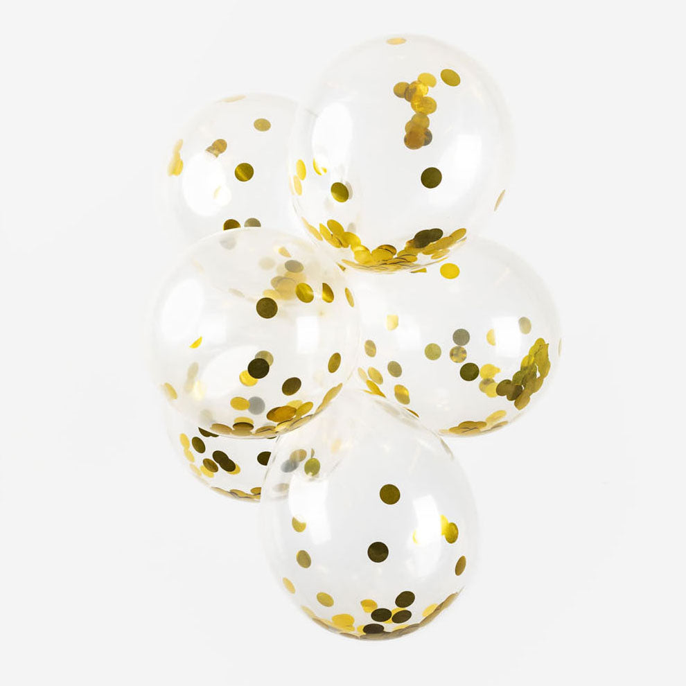 Globos Confetti Balloons Paper Confetti Metallic Gold 30 cm, 6st.