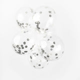 Globos Confetti Balloons Paper Confetti Metallic Zilve 30 cm, 6st.