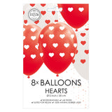 Balons Hearts Red White 30 cm, 8.