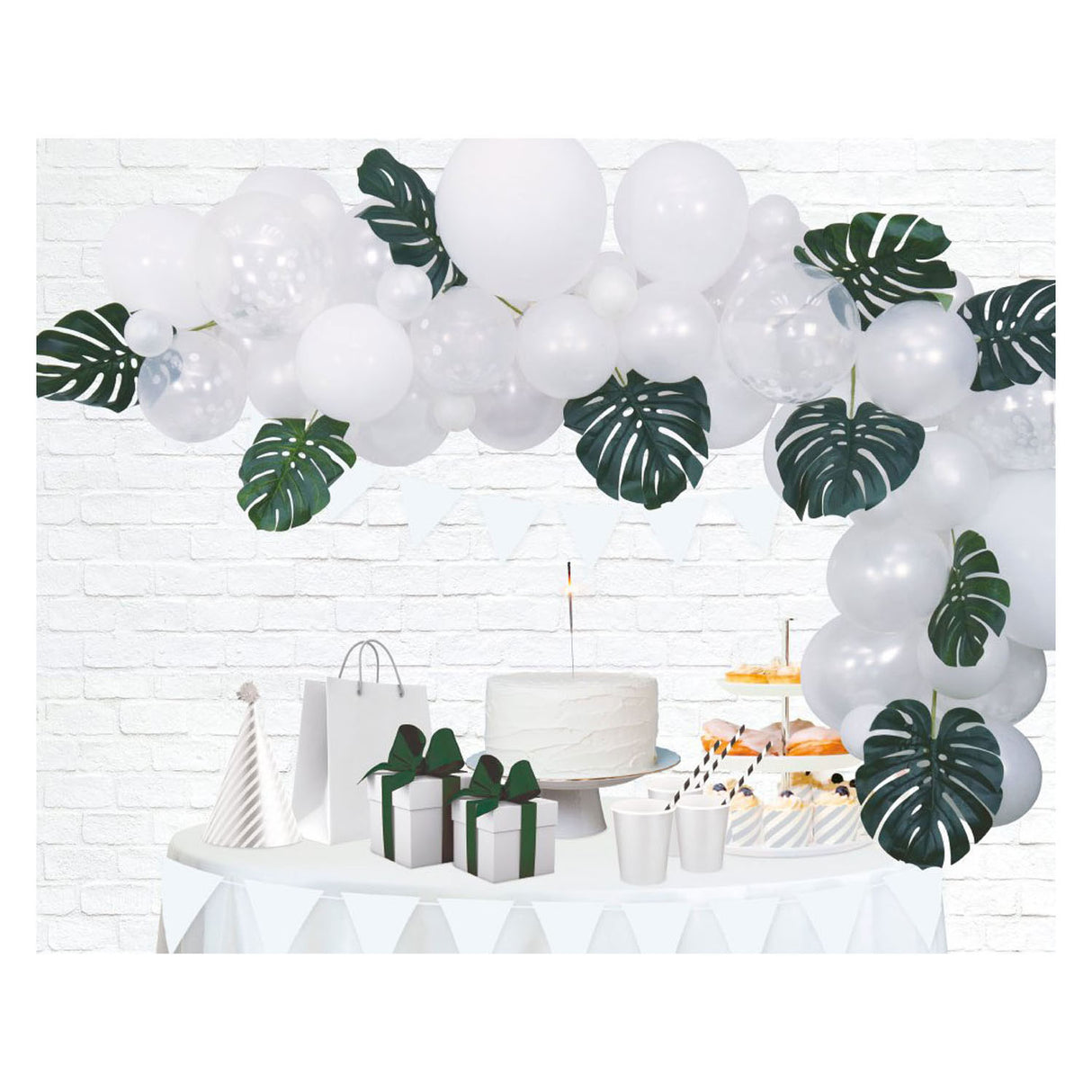 Globos globos boog set blanco