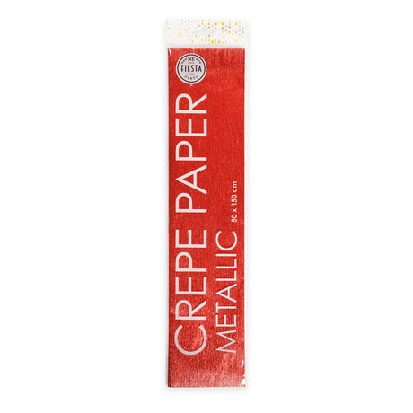 Globos metallic crepepapier rood, 50x150cm