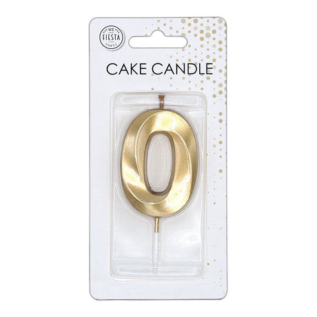 Globos taartkaars 6cm metallic goud no. 0