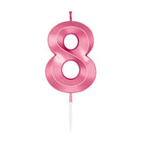 Globos taartkaars 6cm metallic licht roze no. 8