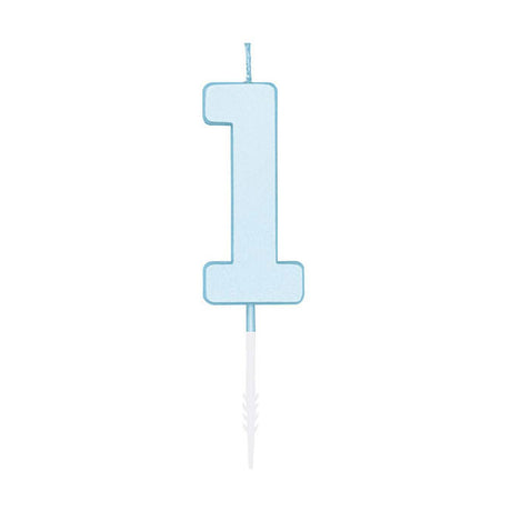 Globos taartkaars 4,5cm pastel blauw no. 1
