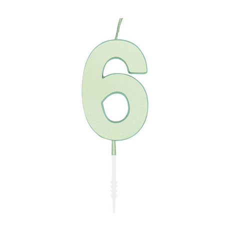 Globos taartkaars 4,5cm pastel mint no. 6
