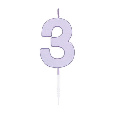 Globos taartkaars 4,5cm pastel lila no. 3