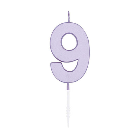 Globos taartkaars 4,5cm pastel lila no. 9