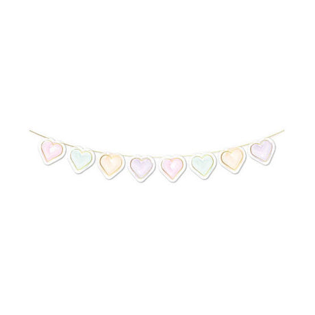Globos papieren guirlande watercolors hearts - 2m