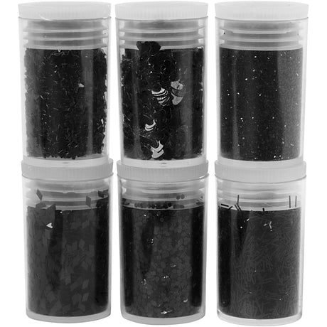 Creativ company cc glitter en pailletten set zwart 6x5 gr